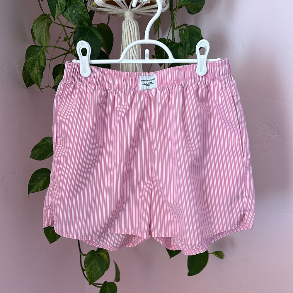 Pink pinstripe shorts